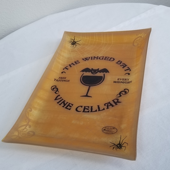 Parker Designs The Winged Bat Decorative Spooky Halloween Catch All Orange Tray - Picture 3 of 12